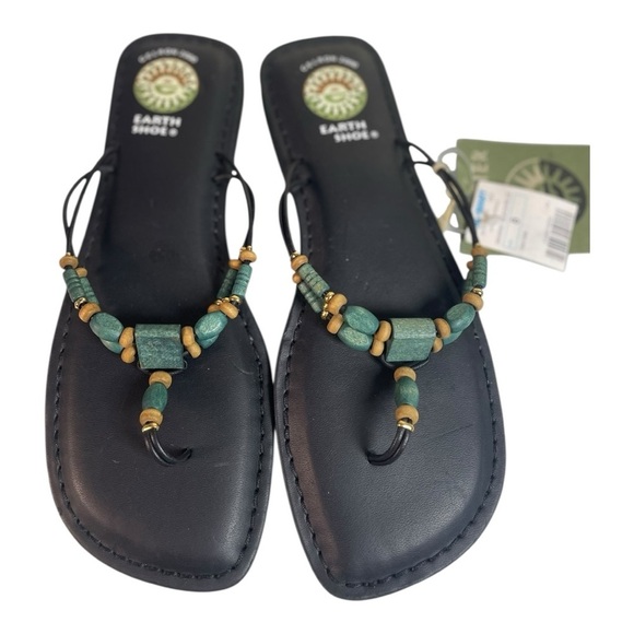 NWT Earth Shoe Gelron 2000 Women’s Aztec Beaded Boho Leather Sandals Size-8 - Picture 1 of 11